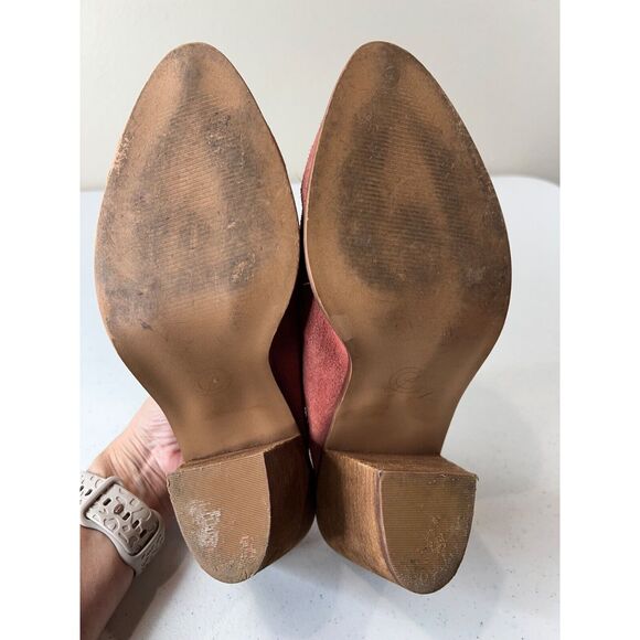 Chinese Laundry Suede Heeled Mules Size 9 Womens Rust Block Heel Point Toe‎ - Picture 6 of 9